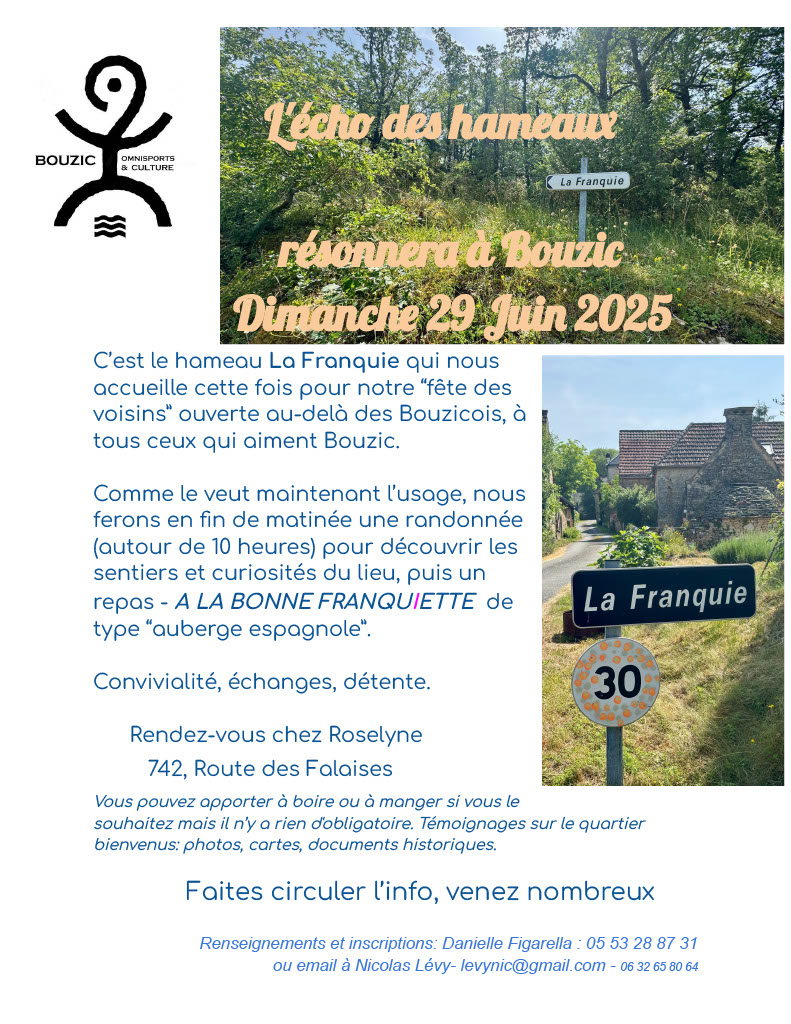 Le hameau de La Franquie vous attend le dimanche 29 juin