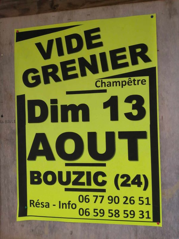 VIDE GRENIER Dimanche 13 Aout à Bouzic